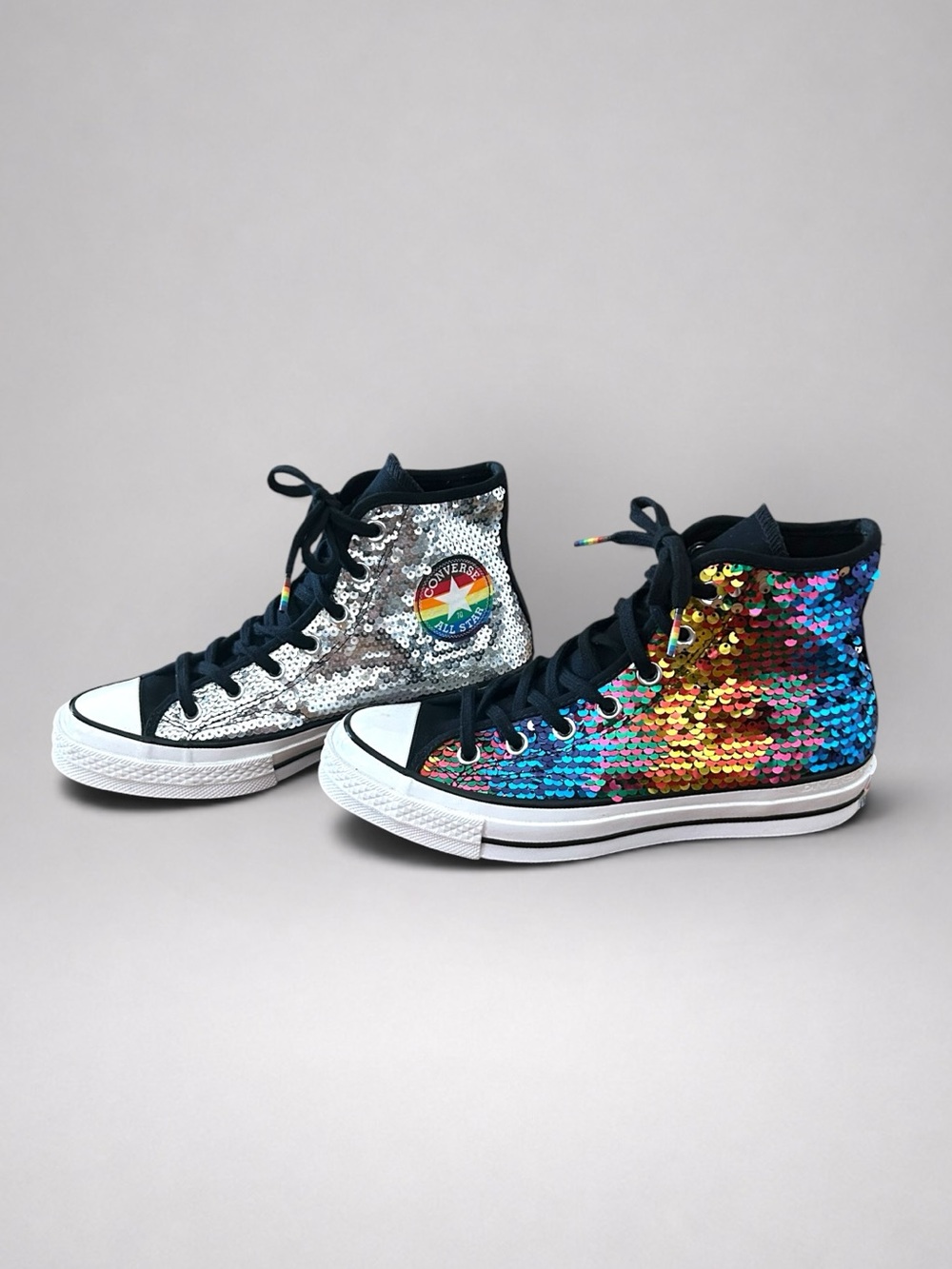 Converse Chuck 70 Pride Rainbow Reversible Sequin High Top Sneakers